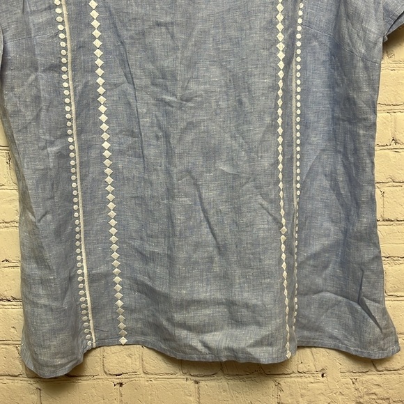 Talbots Plus Linen Peasant Top - Picture 4 of 11